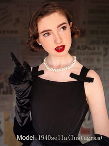 The Marvelous Mrs.Maisel Same Style Little Black Dress Set With Necklace And GLoves